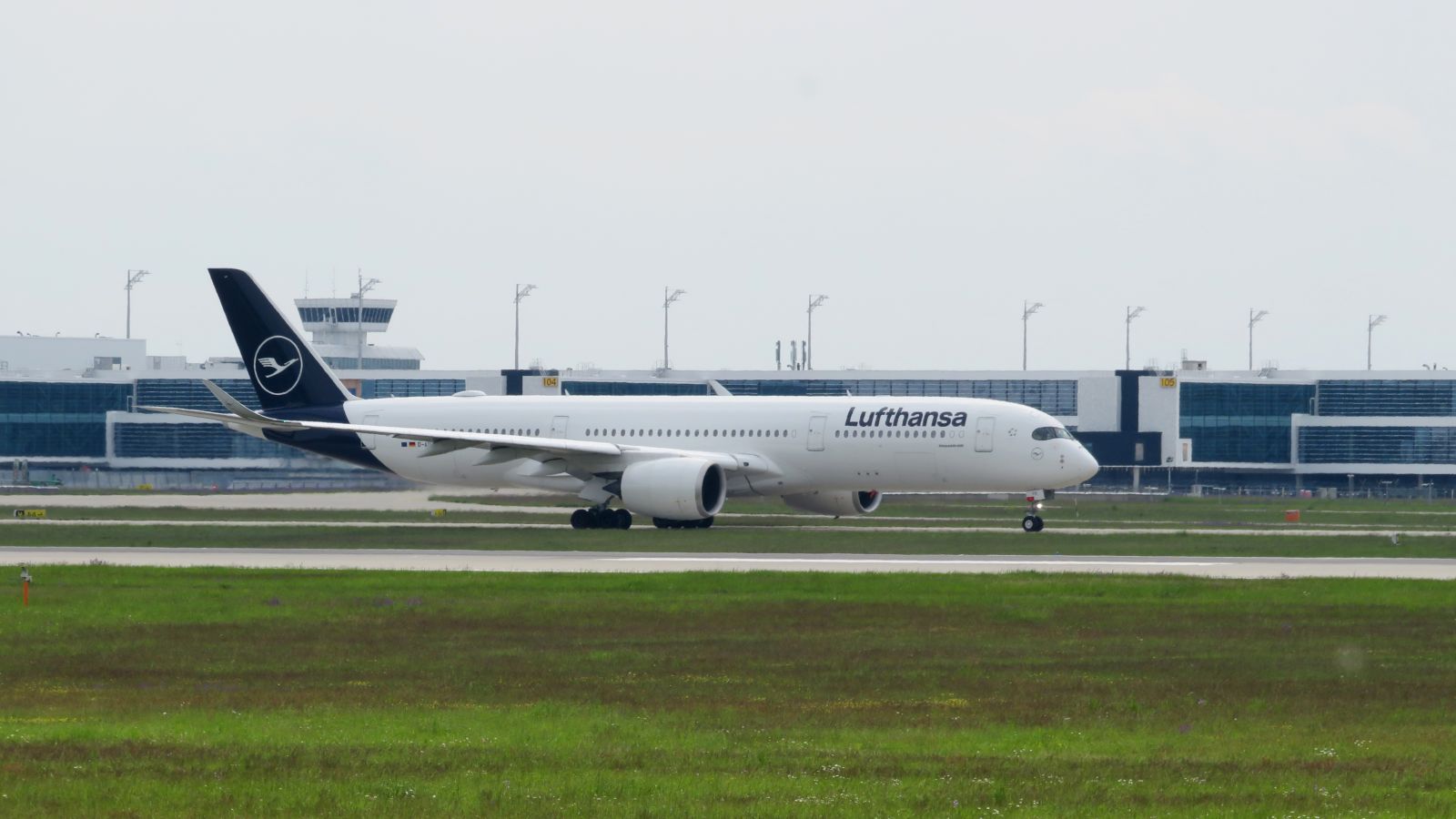 Lufthansa Airbus A350-900 D-AIVA in the current livery at Munich Airport