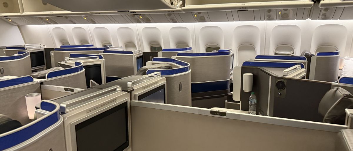 United Polaris business class suites on a Boeing 777-300ER